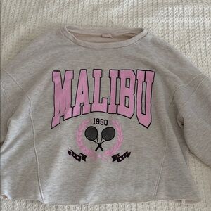 Malibu cropped gray sweatshirt